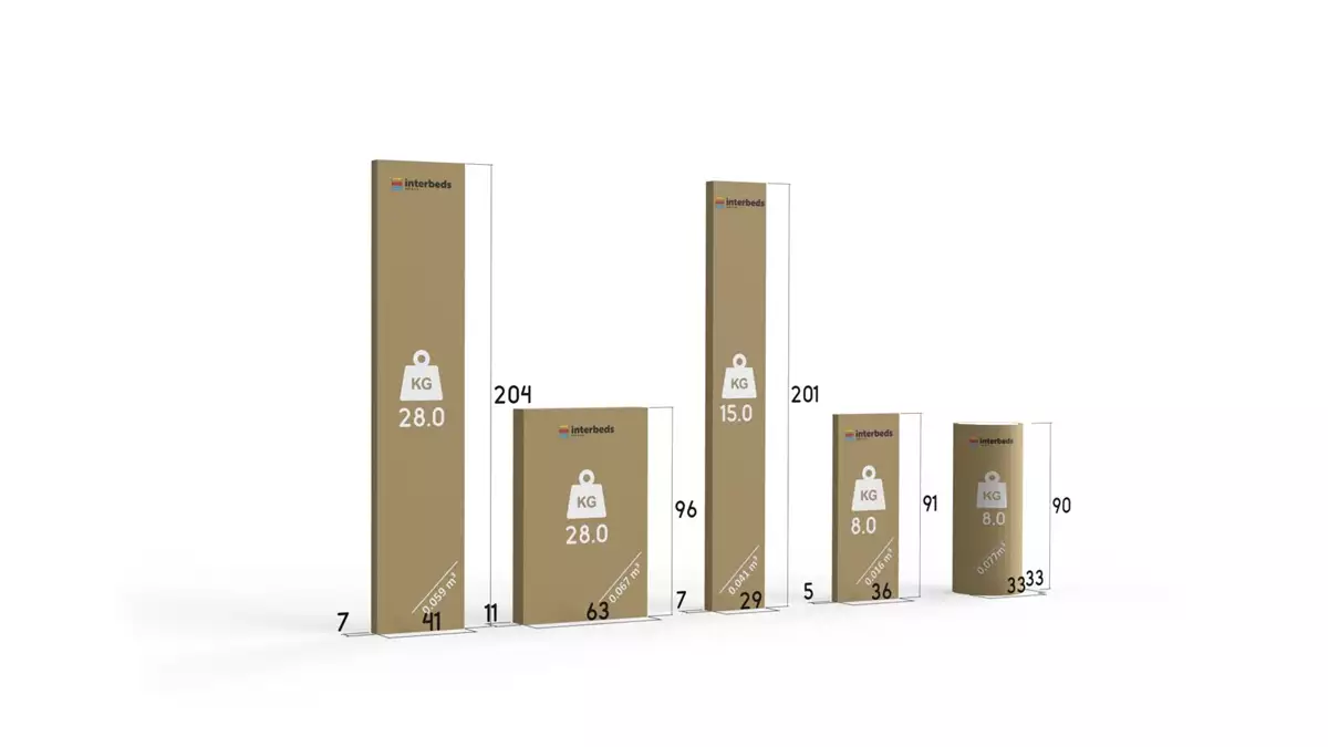 Spôsob balenia poschodovej postele RICO 90X200 pre tínedžerov s matracom a zásuvkou, grafit