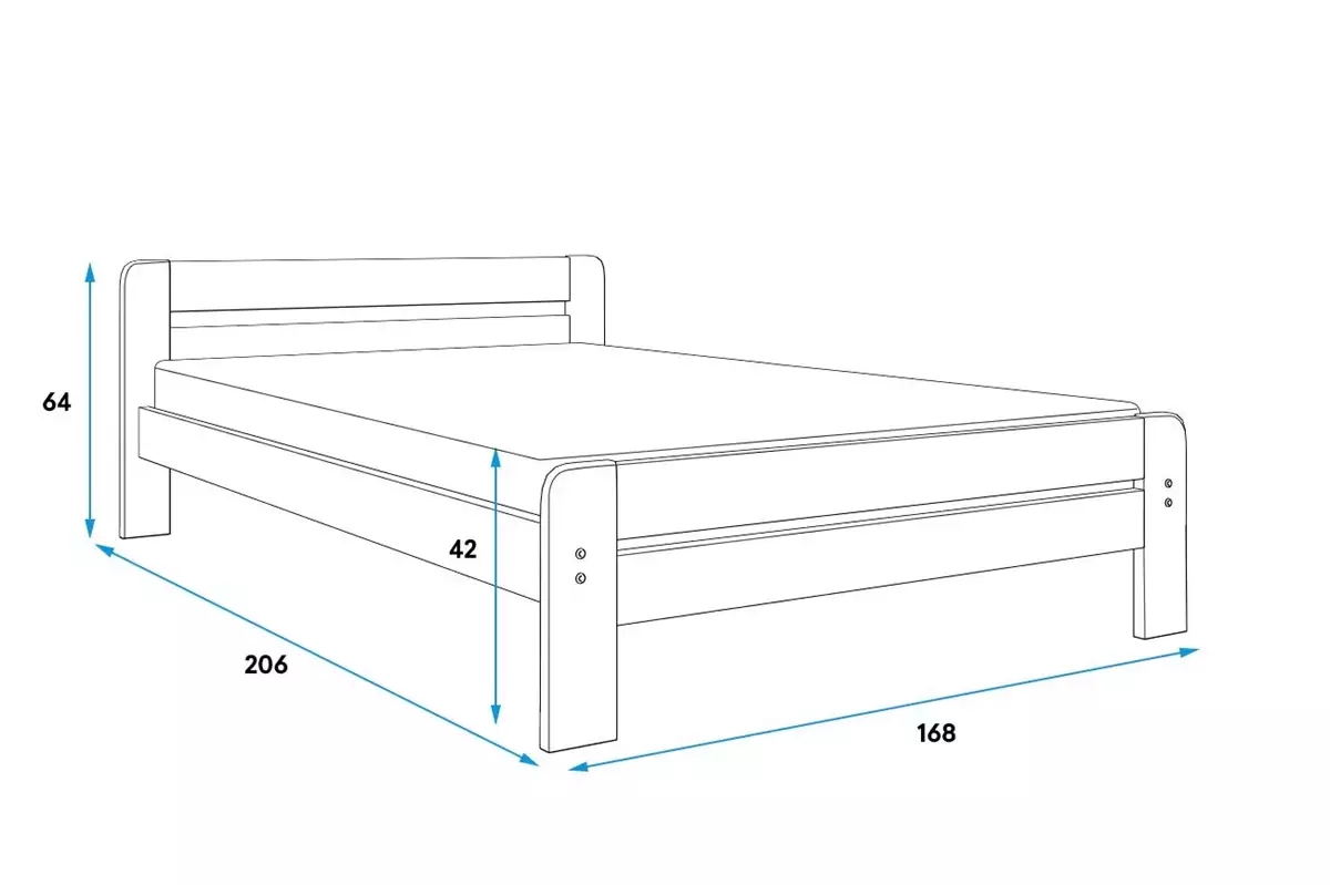 Rozmery a špecifikácie pre posteľ do spálne DALLAS 160X200, biela