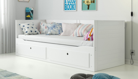 Rozkladacia manželská posteľ pre mladých HERMES 80X200 so zásuvkou, biela