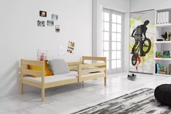 Jednolôžková posteľ pre mladých ERYK 90X200 s matracom, borovica