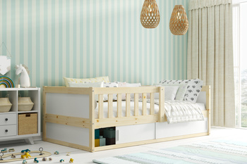 Jednolôžková detská posteľ SMART 2 80X160 s úložným priestorom, prírodné drevo