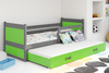 Výsuvná posteľ pre mladých RICO 90X200 s matracom a zásuvkou, grafitová/zelená