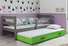 Výsuvná posteľ pre mladých ERYK 90X200 s matracom a zásuvkou, grafitová/zelená