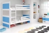 Poschodová posteľ pre mladých RICO 90X200, biela/modrá