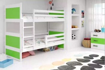 Juniorská poschodová posteľ RICO 90X190, biela/zelená