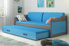 Výsuvná posteľ pre mladých DAWID 90X200 s matracom a zásuvkou, grafit/modrá