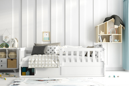 SMART jednolôžko 80X160 s úložným priestorom, biele