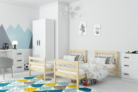 Poschodová posteľ pre mladých ERYK 90X190, prírodné drevo