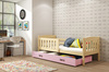 KUBUŚ 90X200 jednolôžková posteľ pre mladých so zásuvkou, borovicová/ružová