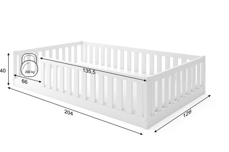 Detská jednoposchodová posteľ 120x200 - Bella Sima biela