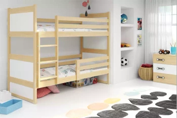 Juniorská poschodová posteľ RICO 90X190 s matracom, borovicová/biela