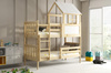 Poschodová posteľ s baldachýnom - Kacper z prírodného dreva 90x190
