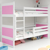 Poschodová posteľ pre mladých RICO 90X200, biela/ružová