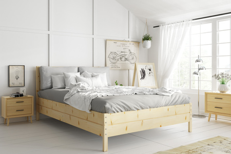 Drevená posteľ 160x200 - kontinentálna borovica so zdvíhacím rámom