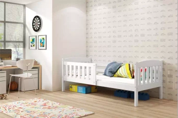 Jednolôžková posteľ pre dospievajúcich Kubuś 90x190, biela