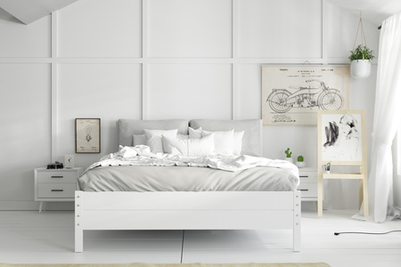 Spálňová posteľ 160x200 - Continental white so zdvíhacím rámom