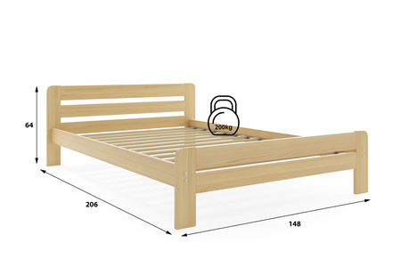 Spálňová posteľ DALLAS 140X200, borovica