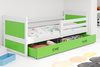 Jednolôžková posteľ RICO 90X200 so zásuvkou, biela/zelená