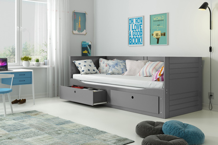 Rozkladacia manželská posteľ pre mladých HERMES 80X200 so zásuvkou, grafitová