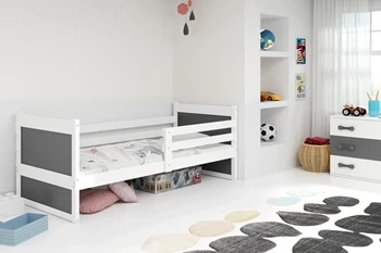 Jednolôžková posteľ pre mladých RICO 90X200, biela/grafit