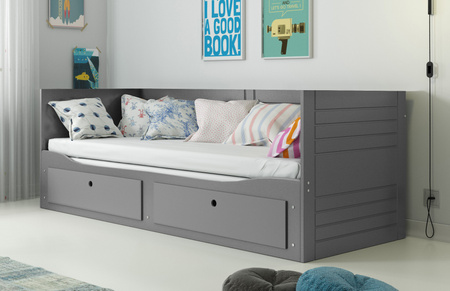 Rozkladacia manželská posteľ pre mladých HERMES 80X200 so zásuvkou, grafitová