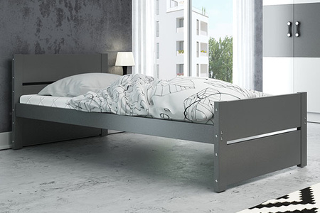 BARTEK jednolôžková posteľ pre mladých 90X200 s matracom, grafitová