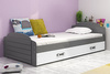 Jednolôžková posteľ pre mladých LILI 90X200 s matracom a zásuvkou, grafitová/biela