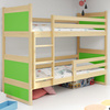 Juniorská poschodová posteľ RICO 90X200, borovicová/zelená