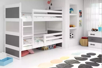 Poschodová posteľ pre mladých RICO 90X190, biela/grafit
