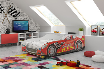 Jednolôžková posteľ Cars 80X160 s matracom, červená