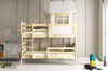 Poschodová posteľ domček s baldachýnom - Erik z prírodného dreva 90x190