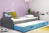Výsuvná posteľ pre mladých LILI 90X200 so zásuvkou, grafit/modrá