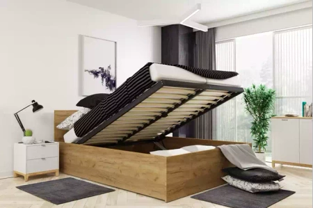 Spálňová posteľ PANAMAX 160X200 s úložným boxom, kraft