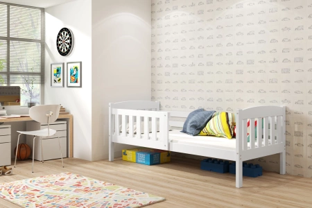 Jednolôžková posteľ KUBUŚ 80X160 s matracom, biela