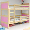 Poschodová posteľ RICO 90X200, borovicová/ružová