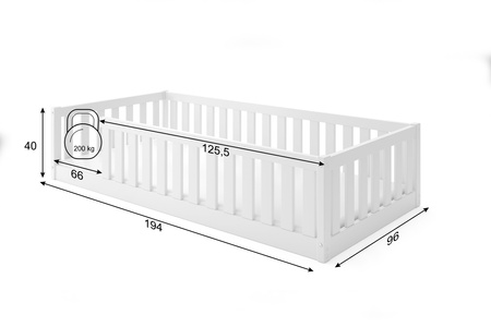 Detská jednoposchodová posteľ 90x190 - Bella Sima biela