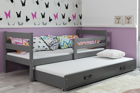 Výsuvná posteľ pre mladých ERYK 90X200 s matracom a zásuvkou, grafitová