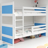 Poschodová posteľ pre mladých RICO 90X200, biela/modrá