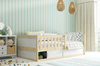 SMART 2 80X160 jednolôžková detská posteľ s matracom a úložným priestorom, prírodné drevo