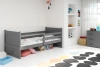 Jednolôžková posteľ pre mladých RICO 90X200 s matracom, grafitová