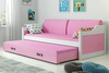 Výsuvná posteľ pre mladých DAWID 90X200 s matracom a zásuvkou, biela/ružová