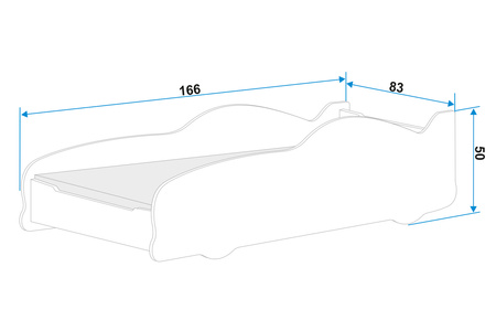 Jednolôžková posteľ Cars 80X160 s matracom, červená