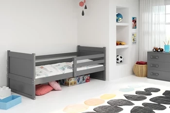 Jednolôžková posteľ pre mladých RICO 90X200 s matracom, grafitová