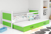 Výsuvná posteľ pre mladých RICO 90X200 so zásuvkou, biela/zelená