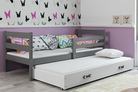 Výsuvná posteľ pre mladých ERYK 80X190 so zásuvkou, grafitová/biela
