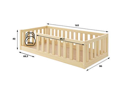 Jednolôžková posteľ Bella Sima 80X160, borovica