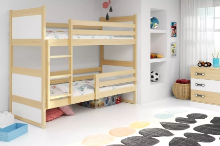 Poschodová posteľ pre mladých RICO 90X200, borovicová/biela