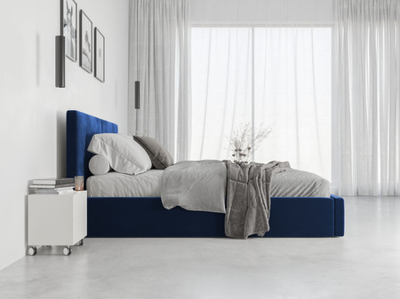 Čalúnená posteľ do spálne HILTON 120X200 s úložným boxom, modrá