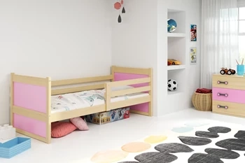 Jednolôžková posteľ pre mladých RICO 90X200, borovicová/ružová