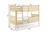 Juniorská poschodová posteľ KACPER 90X190, borovica
